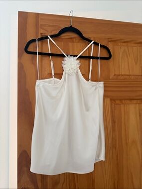 Cynthia Rowley White Floral Halter Top